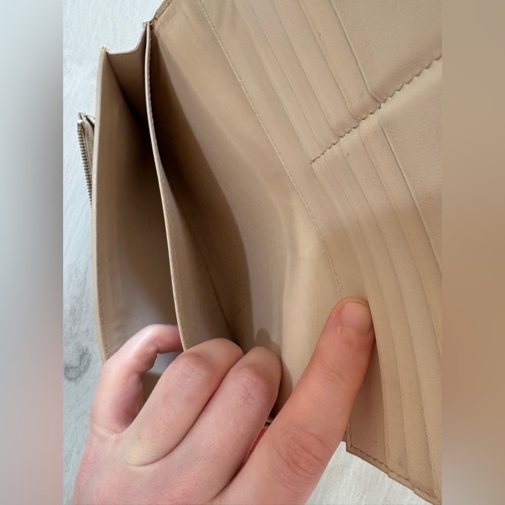 Celine Strap Continental  grained Calfskin  Wallet,Beige / Light Taupe - Picture 6 of 15